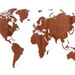 Деревянная карта мира World Map Wall Decoration Exclusive, красное дерево