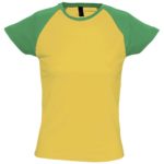 Футболка женская Milky 150, желтая с зеленым